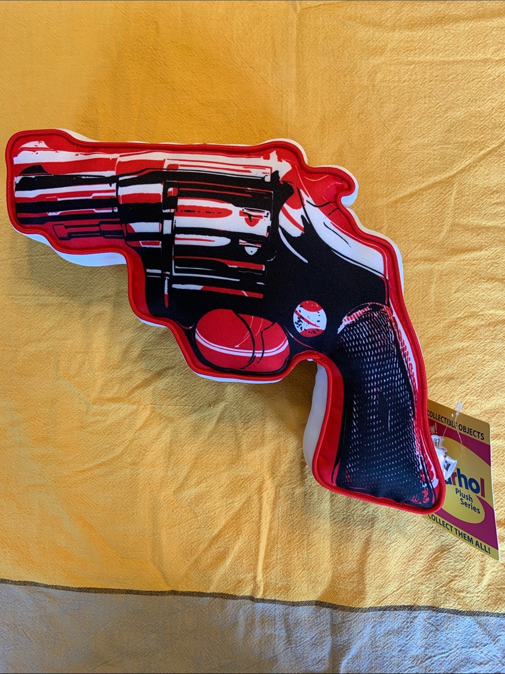 Andy Warhol Pop Art Pistol Plush Pillow 2016 Rare New with Tags